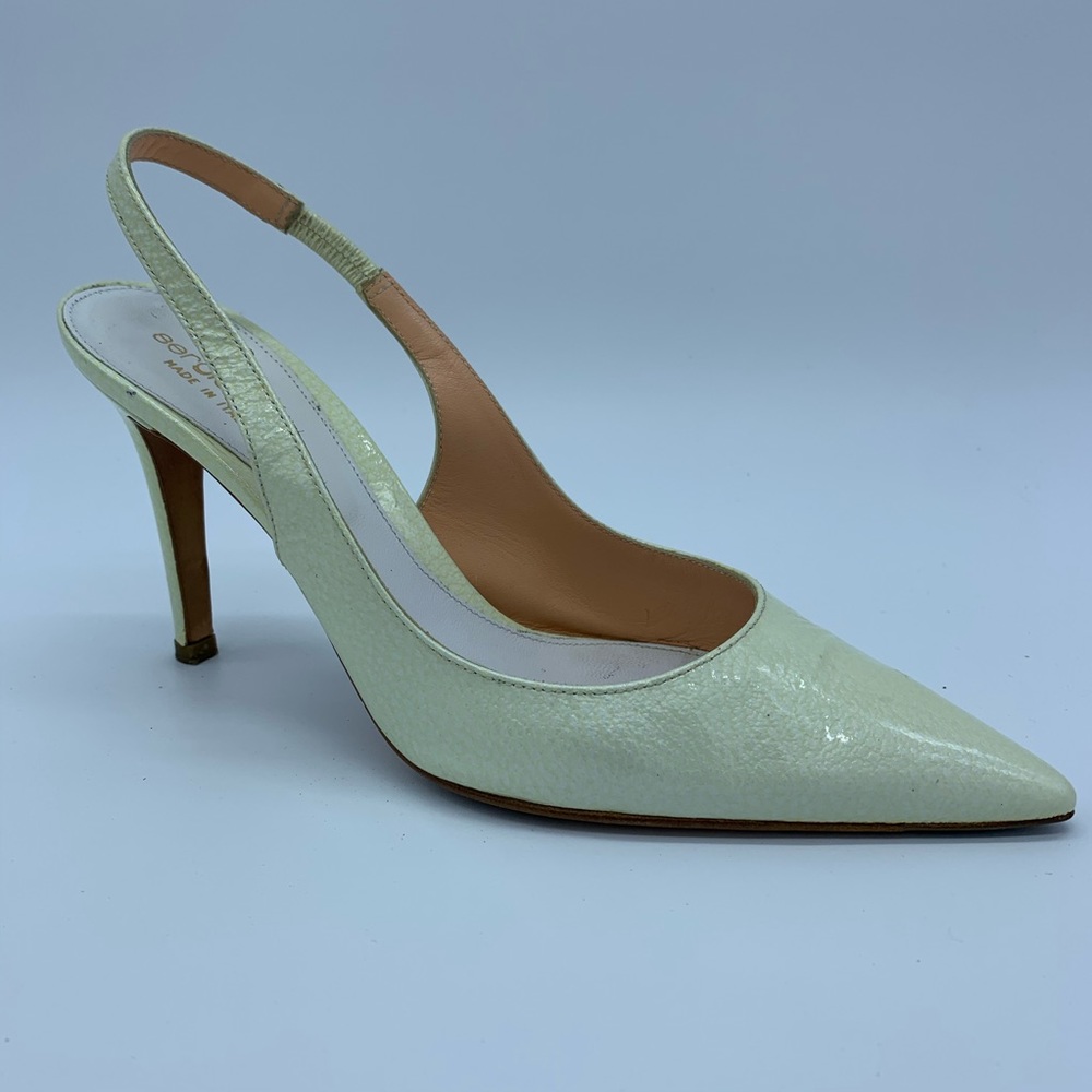 Sergio Rossi Ivory Sling Back Pumps Heels SZ 8